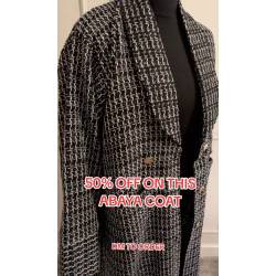 Perfect Gift **50% off** Tweed abaya coat with collars & Pockets Available in sizes&nbsp; S (52) M (54) L (56) Xl (58) XXL (60) Limited stock Originally price £60.00 *Non returnable&nbsp;  Postage £3.99