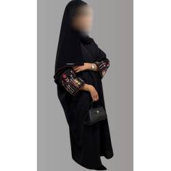 Perfect Gift Introducing Floral Twilight: the perfect accessory for when you're slaying in style! This chic linen abaya features a stunning floral print that will have you turning heads wherever you go. Key Points:Fabric: Crafted from high-quality linen for a soft, breathable feelHijab: Included with the AbayaInstructions: Hand wash in cold water, air dry, avoid wringingModel Information: Our Model is 158cm (5ft 2in) tall and wears a size 54. Size chart: Person Height (cm)Person Height (ft)Sleeves from Neck (inch)Bust / Chest (inch)Recommended Size152 – 1545 – 5’126.54152157 – 1605’2 – 5’3274254162 – 1655’4 – 5’527.54456167 – 1705’6 – 5’7284558172 – 1755’8 – 5’928.54760