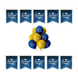 Islamic gifts Ramadan Kareem 20 pc Decoration Set - Blue & White Space Galaxy - Ramadan decor set - Ramadan decor - Ramadan home decoration - Islamic home decor - Islamic wall decor at Riwaya