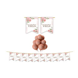 Islamic gifts Ramadan Kareem 20 pc Decoration Set - Pink Watercolour Floral - Ramadan decoration set - Ramadan decor - Ramadan home decoration - Islamic home decor - Islamic wall decor at Riwaya