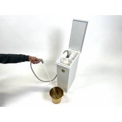 Perfect Gift FREESTANDING PORTABLE BIDET - NO INSTALLATION REQUIRED FEATURES: Luxury electric bidet sprayer / Muslim shower / shataf / jet sprayer / automatic lota / douche No plumbing required - freestanding self contained Easily transportable when you move house  Enormous 20L water tank - refill weekly  Excellent adjustable water pressure, to meet your preference  Rechargeable long-lasting battery – recharge monthly  Made in London and made to last 12 month warranty  BENEFITS:  Perfect for renters that are not allowed to modify leased properties  Great for home owners that have difficult plumbing or leaking hoses from mains pressure More powerful than a USB charged bidet  SPECIFICATIONS:  Water pressure 35PSI – comparable with mains tap and strong enough to clean a toilet Flow rate 4LPM Low voltage for safe bathroom operation 12V  Dimensions – 20cm(W) x 41cm (D) x 54cm (H) – designed to fit next to toilet Dry weight 4.0kg  Recharge time approximately 5 hours Expected battery life is 3-5 years  Slim yet stable design Stainless steel hose Manufactured from leak proof, tough, and impact resistant thick plastic  NOTES:  Product specifications vary based on frequency and length of use. Photos are indicative only, actual product may vary as new models are released. NO INSTALLATION: This hassle free freestanding portable bidet is hassle free and can simply be placed next to any toilet without installation.POWERFUL WASH: The bidet delivers a strong yet comfortable stream of water with multiple pressure settings for a thoroughly clean feeling.LARGE WATER TANK: The enormous 20L internal water tank holds enough capacity for countless uses before needing to be refilled from your sink faucet (estimated weekly refill).RECHARABLE BATTERY: The generous capacity rechargable battery and included charger allows for long lasting hassle free use (estimated monthly recharge).EXQUISITE DESIGN: High quality stainless steel hose and durable thick plastic