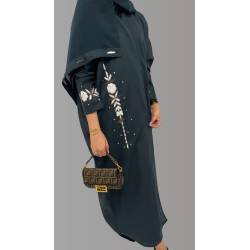 Perfect Gift Emerald Grace is a luxurious abaya designed for the modern, sophisticated woman. With intricate details and elegant design, it exudes grace and style. Key Points: Fabric: Crafted from high-quality linen for a soft, breathable feelHijab: Included with the AbayaInstructions: Hand wash in cold water, air dry, avoid wringingModel Information: Our Model is 158cm (5ft 2in) tall and wears a size 54. Check our size chart through images.&nbsp; Size chart: Person Height (cm)Person Height (ft)Sleeves from Neck (inch)Bust / Chest (inch)Recommended Size152 – 1545 – 5’126.54152157 – 1605’2 – 5’3274254162 – 1655’4 – 5’527.54456167 – 1705’6 – 5’7284558172 – 1755’8 – 5’928.54760