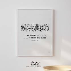 Islamic gifts Innalillahi wa inna ilaihi rajiun Wall Art | Digital Download | Islamic Decor | Islamic Wall Art at Riwaya