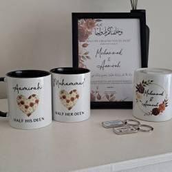 Islamic gifts  Personalised Wedding Gift Bundle Set - Islamic - His and Hers - Half His Deen - Half Her Deen at Riwaya
