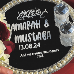 Islamic gifts  Rose and Radiance - Personalised Nikkah Plate - Nikkah Personalised Gifts - Nikkah Ring Plate - Islamic Wedding Ring Plate - Nikkah Decor - Islamic Wedding Decor - Custom Nikkah Plate - Custom Nikkah Decor at Riwaya