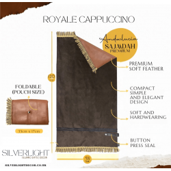 Islamic gifts Andalucia Royale Cappuccino (Now Longer) - Medium Size -  Foldable Premium Portable Prayer Mat Set Leather Backed - Portable Prayer Mat at Riwaya