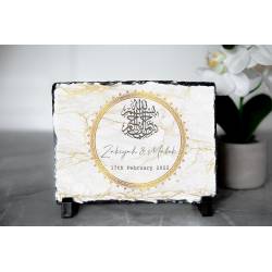 Islamic gifts  Personalised Bismillah Wedding Rock slate | Arabic Wedding Gift for couples | Islamic Couple Gifts | Nikkah Couple Gifts at Riwaya