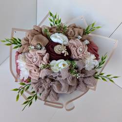 Islamic gifts  Floral Crinkle Cotton Hijab Bouquet | Perfect for Umrah, Hajj, Graduation, Birthday, Wedding, Eid Gift | Handmade Gift for Her, New Muslim, Wife, Mother at Riwaya